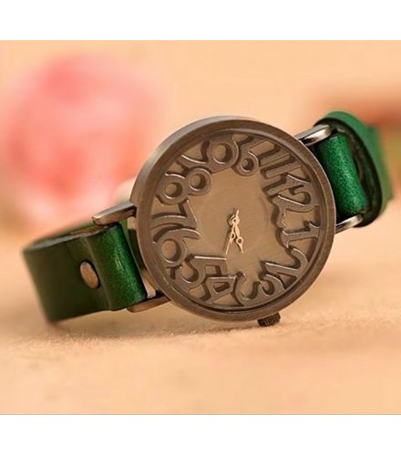 W3865 - Vintage Cowhide Leather Strap Watch